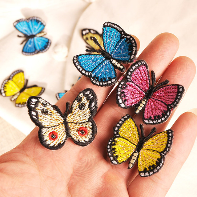 Patch Butterfly Applique Embroidery  Small Embroidered Patches Butterfly -  5pc Cute - Aliexpress